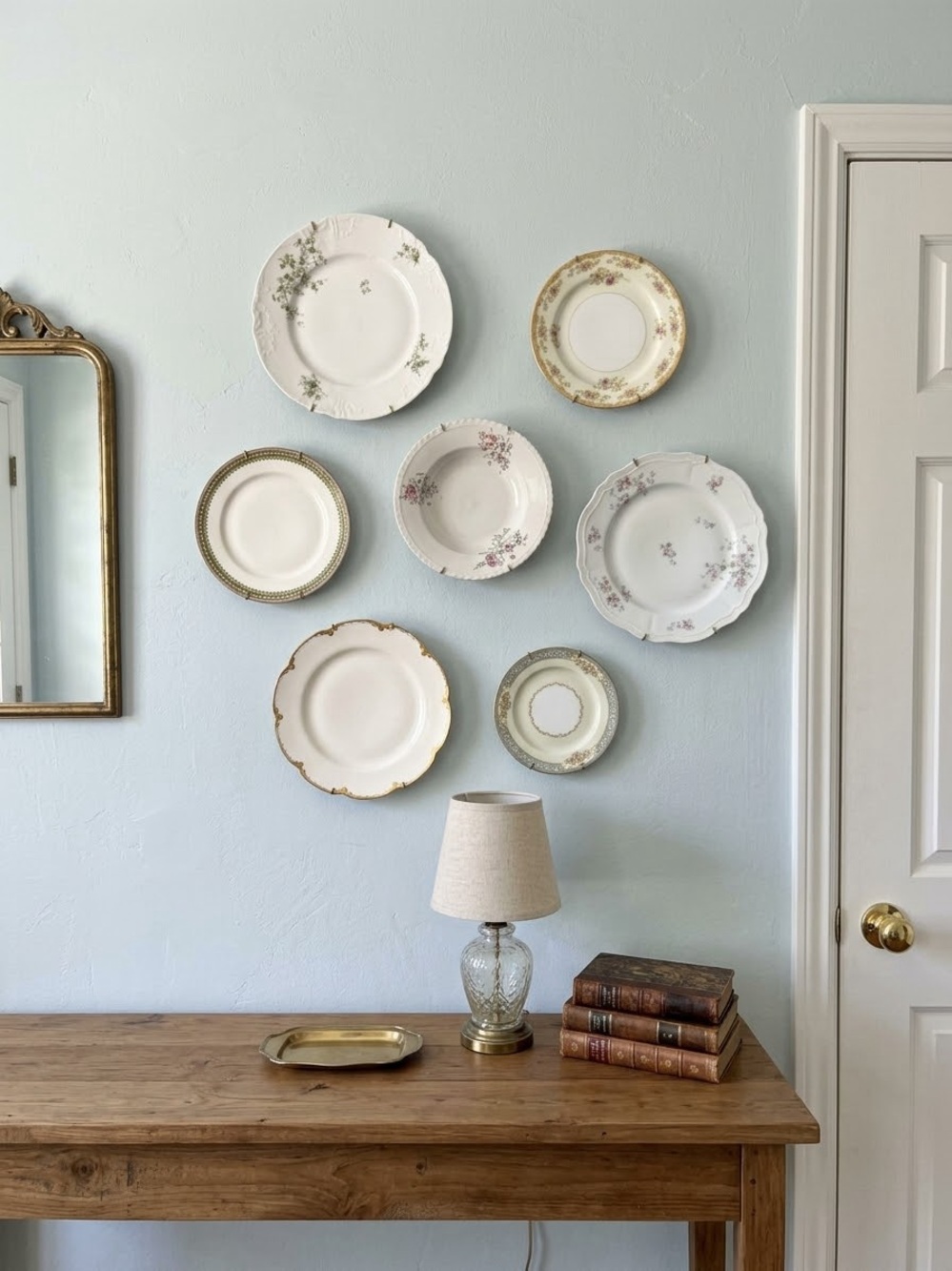Curated vintage plate wall collection - set of 7 - French Limoges, Haviland